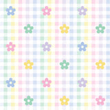 a checkered pattern with colorful flowers on it