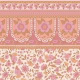 a pink and brown floral pattern with pink flowers