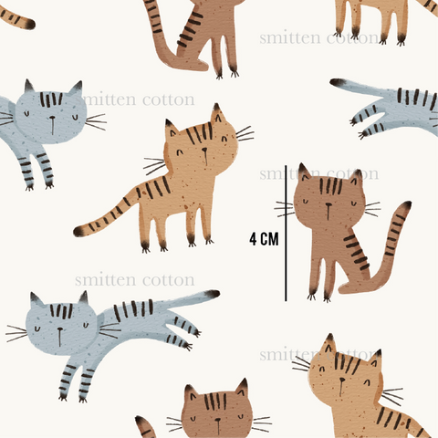 a pattern of cats on a white background