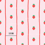 a pattern of strawberries on a pink background