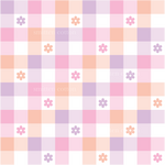 a pink and purple checkered pattern with flowers