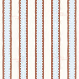 a repeating pattern of vertical lines with a scalloped edge design in shades of blue and brown.