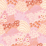 a pink and brown floral pattern on a pink background