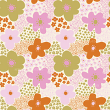 a colorful flower pattern on a white background