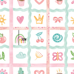 a picture of a pattern with different things on it