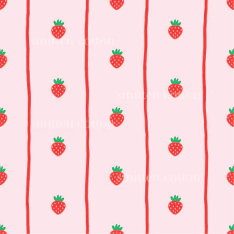 a pattern of strawberries on a pink background
