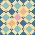 a blue, yellow, and green plaid pattern