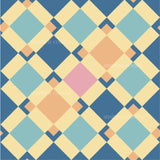 a blue, yellow, and green plaid pattern