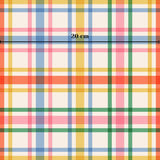 The image is a colorful plaid pattern with a grid-like design.
