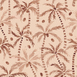 a repeating pattern of palm trees with leaves and coconuts, creating a tropical and lush atmosphere.