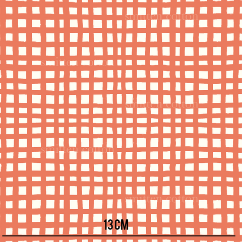 an orange and white background with a grid pattern