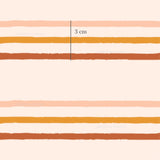 a pink and orange striped wallpaper with measurements
