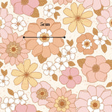 The image is a vibrant and colorful pattern of various flowers, including roses, daisies, and lilies, arranged in a visually appealing manner.