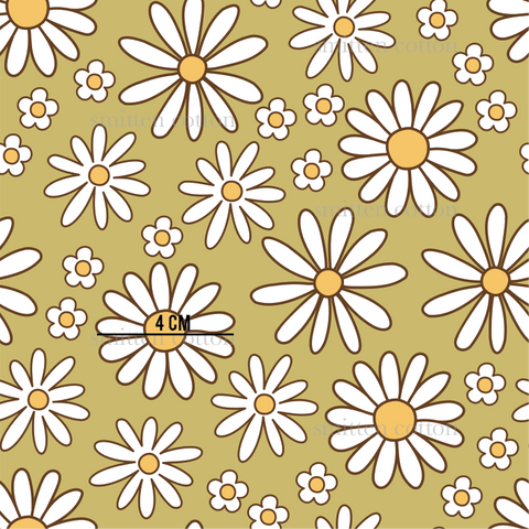 a yellow and white flower pattern with numbers on it