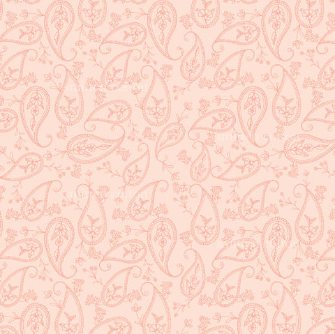 a pink paisley wallpaper with a white background
