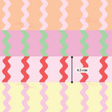 The image is a colorful, abstract pattern composed of various shades of pink, green, and yellow wavy lines. The pattern is displayed in a grid format, with each row containing a different color and each column containing a different wavy line. The image is described as a "collage of multiple images" and is approximately 4.5 centimeters in width.