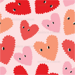 a pattern of hearts on a pink background