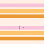 a yellow and pink striped wallpaper with a white background