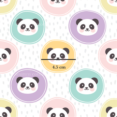 a panda bear pattern with a ruler in front of it