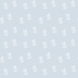 a repeating pattern of white flowers or plants against a light blue background.