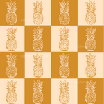 a pattern of pineapples on a yellow background