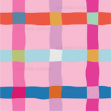 a pink and blue checkered pattern with different colors