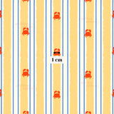 a repeating pattern of orange crabs on a striped background.