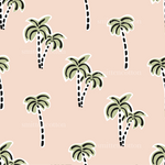 a pattern of palm trees on a pink background