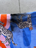 Cheetah Blue- 2.2M IMPERFECT Cotton Lycra Sample