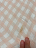 Light Peach Gingham- IMPERFECT Double Gauze Sample