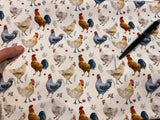 Watercolour Chickens- Cotton Woven Retail
