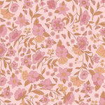 a pink and brown floral pattern on a pink background