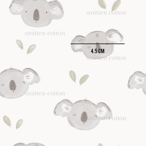 a drawing of a koala pattern on a white background