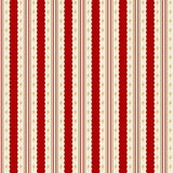a repeating pattern of red and white stripes with gold stars and scalloped edges.