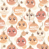 a pattern of christmas ornaments on a white background