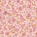 a pink floral wallpaper with a name on it