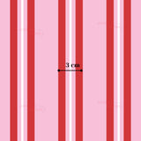 a repeating pattern of red and white vertical stripes, with a black line indicating the width of the stripes.