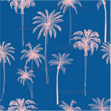 a blue and pink palm tree wallpaper