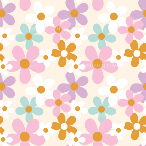 a pattern of flowers on a white background