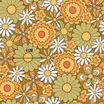 a large group of flowers on a brown background