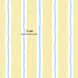 a repeating pattern of blue and yellow stripes, with a measurement line indicating the width of the stripes is 3 cm.