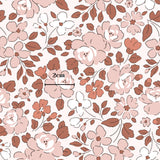 a repeating pattern of pink and white flowers and leaves, with a scale of 2 cm indicated in the bottom right corner.