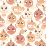 a pattern of christmas ornaments on a white background