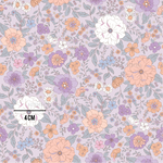 a flower pattern with a purple background