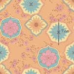 a picture of a flower pattern on an orange background