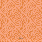 a red and orange pattern with a ruler