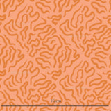 a red and orange pattern with a ruler