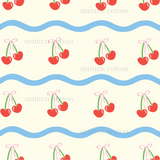 a pattern of cherries on a white background