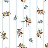 a repeating pattern of floral designs on a white background, with varying shades of blue, brown, and green. The pattern includes small flowers and leaves, as well as larger floral elements. The image is approximately 3.5 cm in size.