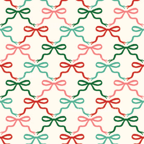 a pattern of bows on a white background